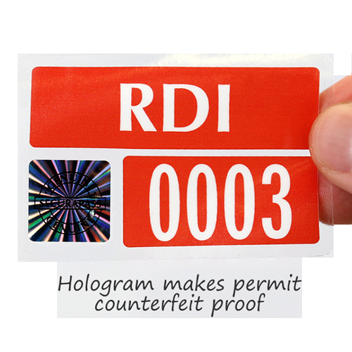 Hologram Parking Permit Labels